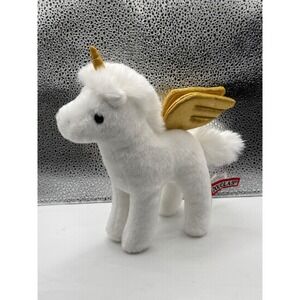 Douglas Cuddle Toys White Unicorn‎ Pegasus Plush Stuffed Animal Toy Gold Wings